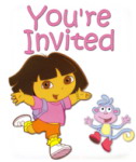Dora and Boots Invitation Card