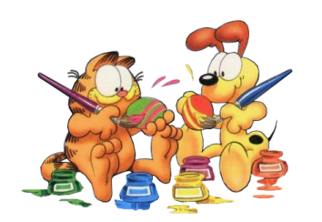 Garfield odie painting easter eggs