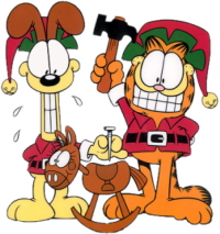 Christmas-Garfield Odie Elves
