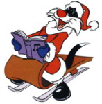 Sylvester sled singing christmas carols